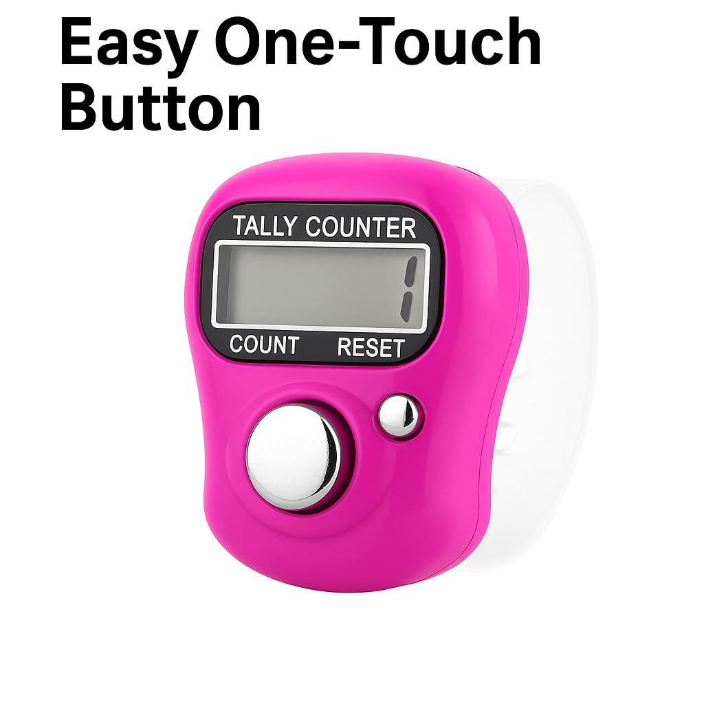 Vedic Tatva Digital Finger Tally Counter – Adjustable Ring Design, 5-Digit LCD Display for Jap Mantra, Cricket, Inventory, & More | Compact & Accurate