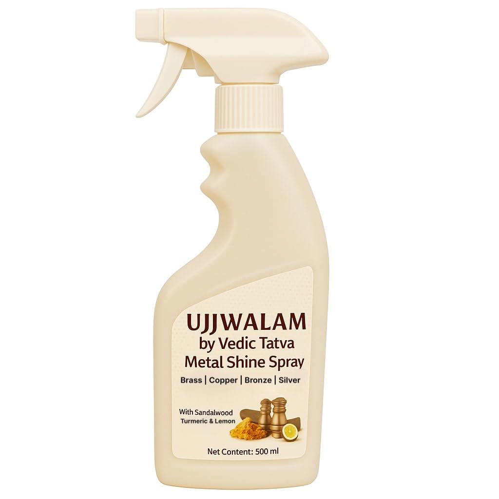 Copper Cleaner Liquid | Cleaning Spray for Copper, Brass, 450ml | Plant‑Based, Non‑Toxic Brass & Silver Polish for Cookware, Idols, Diyas & Pooja Items | No Abrasives, No Scratches , No Fume