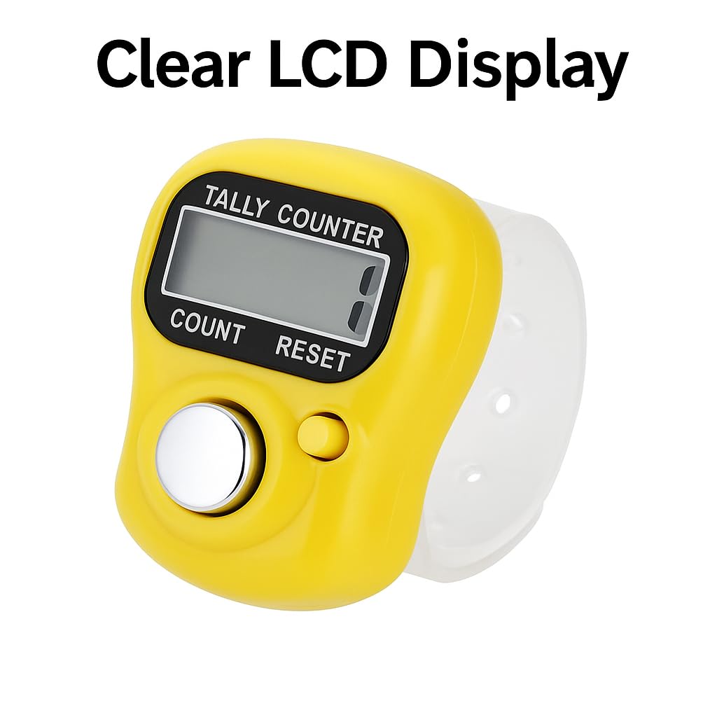 Vedic Tatva Digital Finger Tally Counter – Adjustable Ring Design, 5-Digit LCD Display for Jap Mantra, Cricket, Inventory, & More | Compact & Accurate