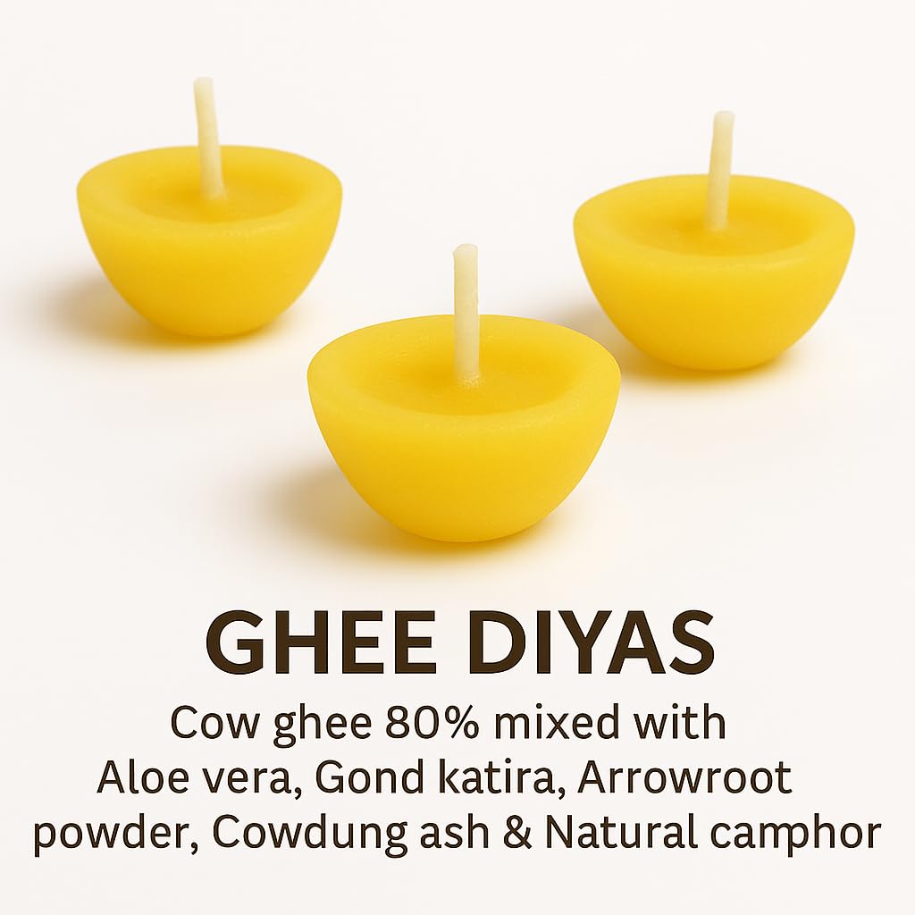 Pure Cow Ghee Diya Wicks for Puja |Pack of 150