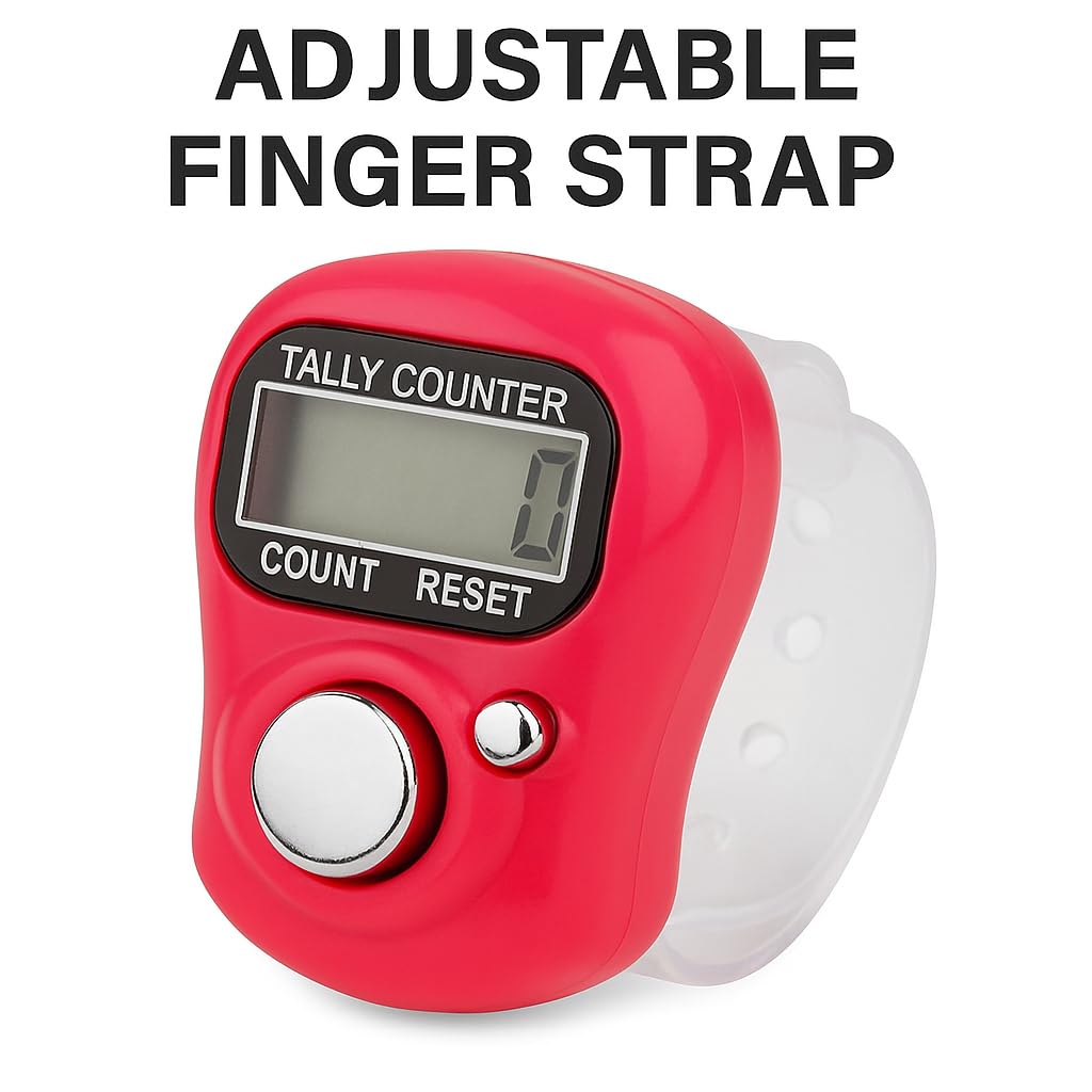 Vedic Tatva Digital Finger Tally Counter – Adjustable Ring Design, 5-Digit LCD Display for Jap Mantra, Cricket, Inventory, & More | Compact & Accurate