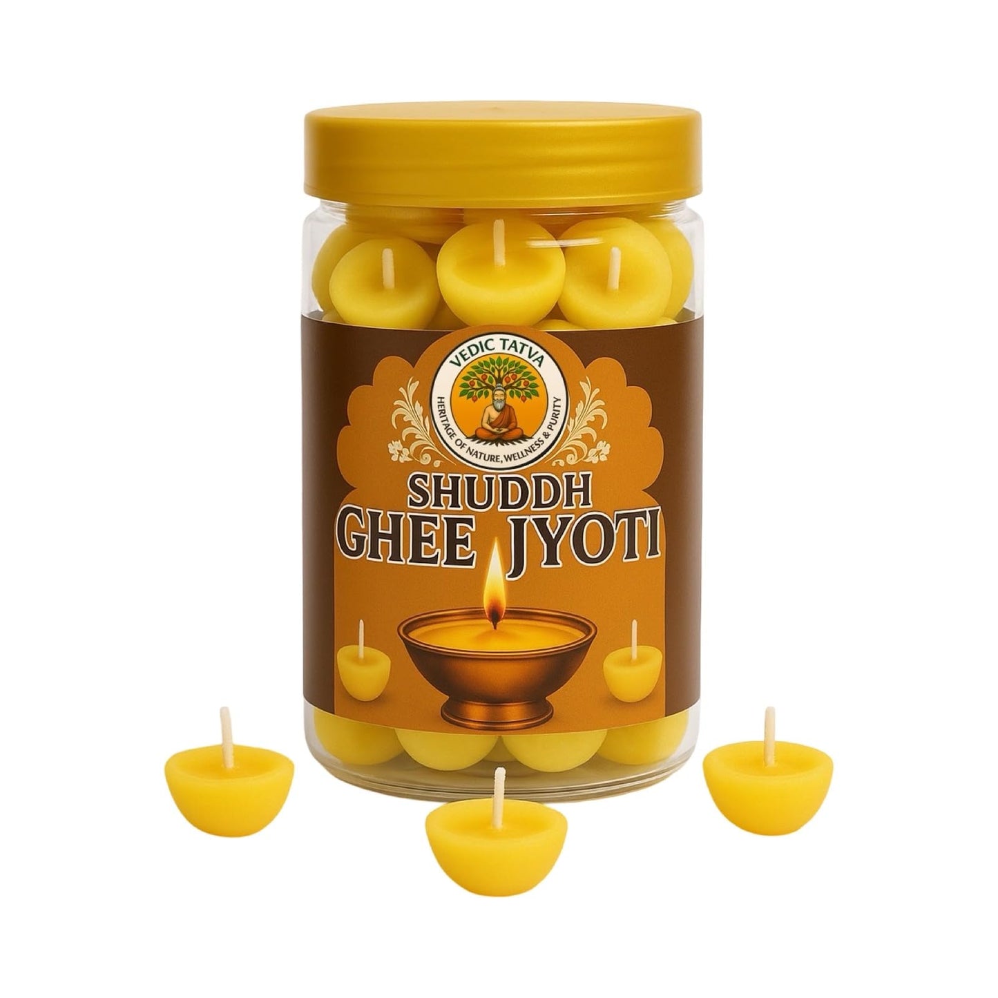Pure Cow Ghee Diya Wicks for Puja |Pack of 150