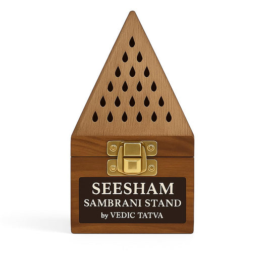 Vedic Tatva® Wooden Sambrani Dhoop Stand & Incense Holder: Perfect for Pooja Room, Dhup Dani & Doopam Holder, Essential Puja Item for Home Mandir, Temple Rituals & Pooja Thali Set