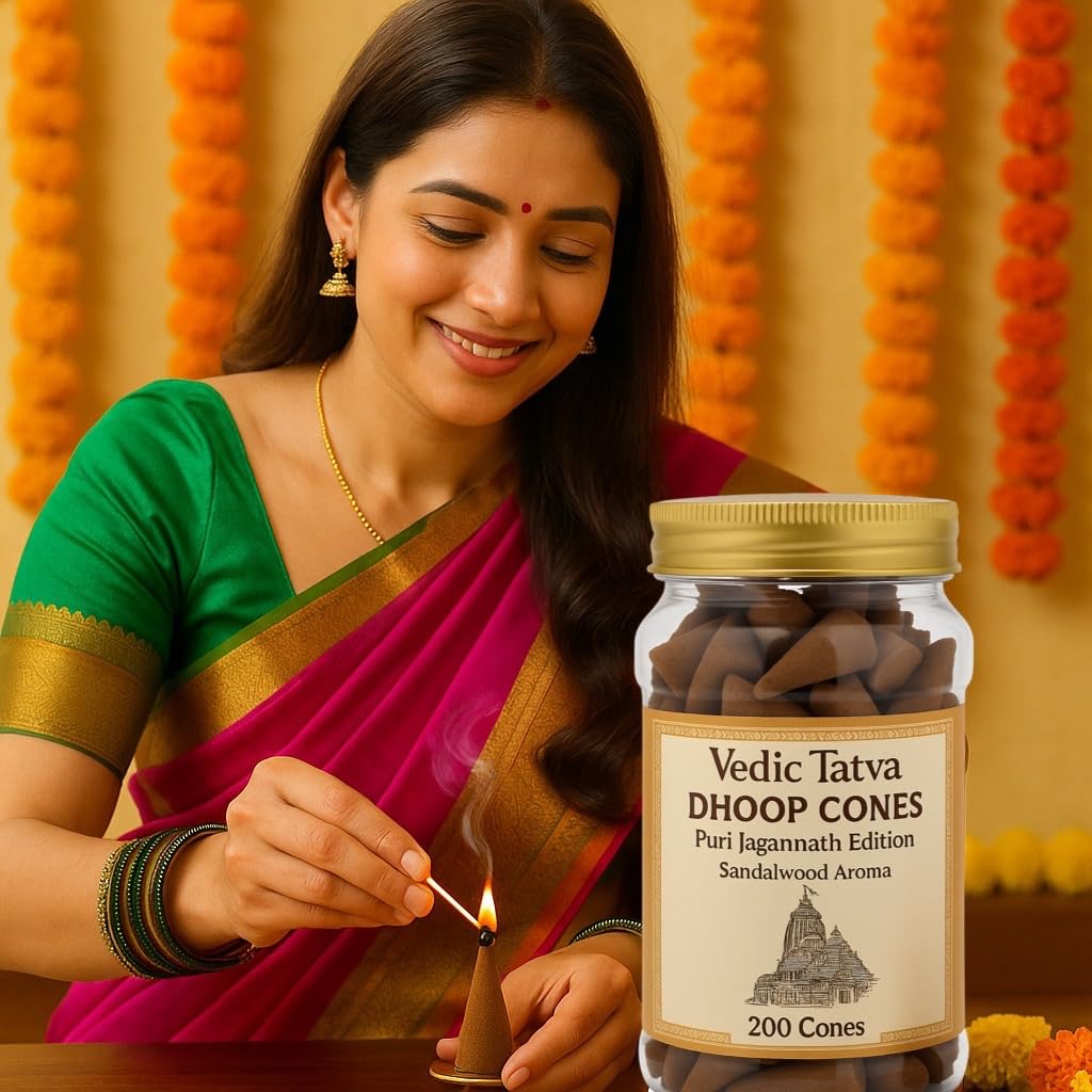 Sandalwood Dhoop Cones for Pooja – Pack of 200