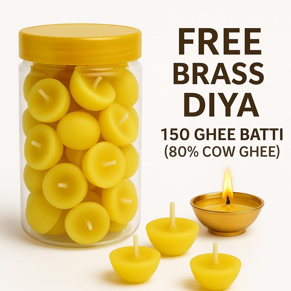 Pure Cow Ghee Diya Wicks for Puja |Pack of 150