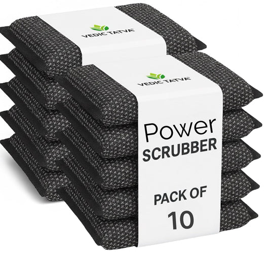 Power Scrub Set – Heavy Duty Steel Scrubbers for Kitchen Cleaning | Powerful Stain Cutters for Utensils, Cookware & Surfaces | Pack of 6