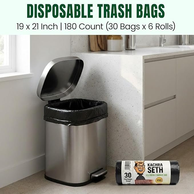 Garbage Bags Medium 19 x 21 Inch - 180 Count